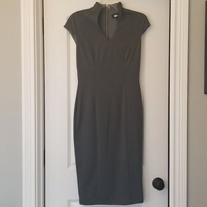 Alexia Admor grey v-neck dress with cap sleeves